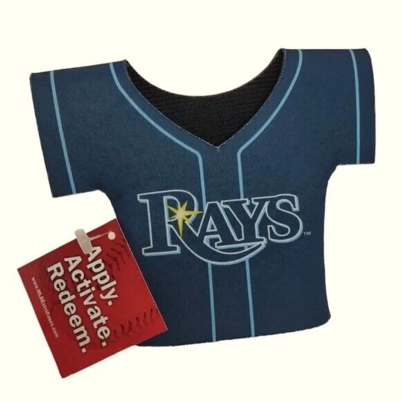 Tampa Bay Rays Baseball Coozie for Cold Drinks Souvenir Blue Jersey Design - Picture 7 of 7